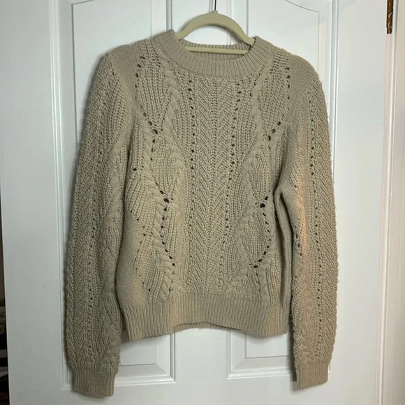 EUC VANESSA BRUNO women’s light beige crewneck sweater size medium - Picture 1 of 6